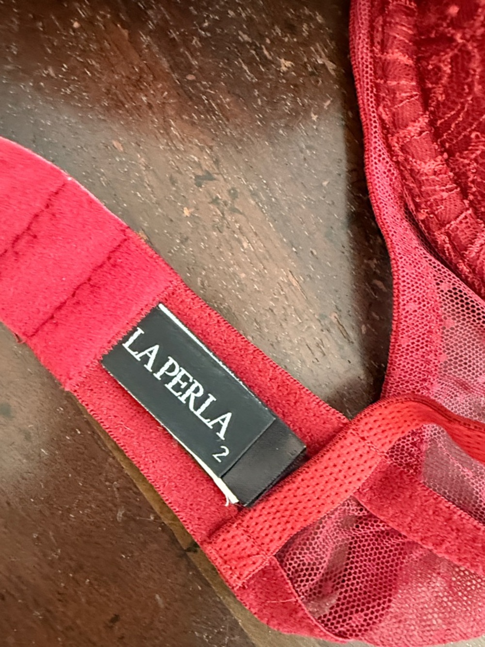 La Perla Red Lace Floral Light Padded Push Up Bra 34C - Picture 5 of 7